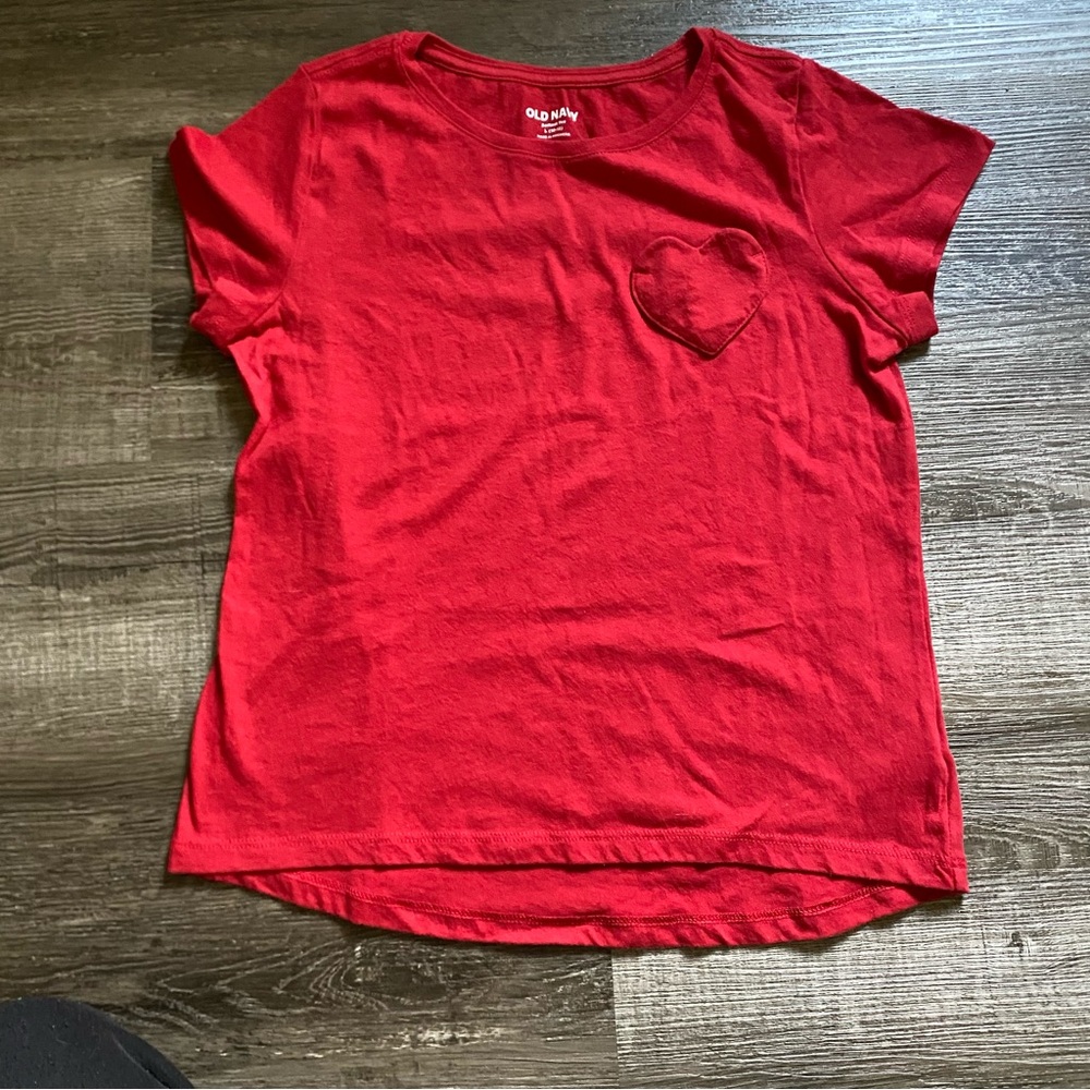 Old Navy Red Heart Pocket T-Shirt